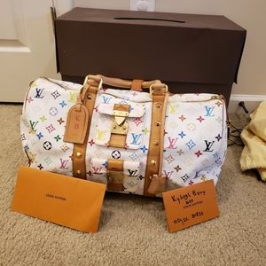 Louis Vuitton Takashi Murakami Keepall 45 Multicolour Blanc